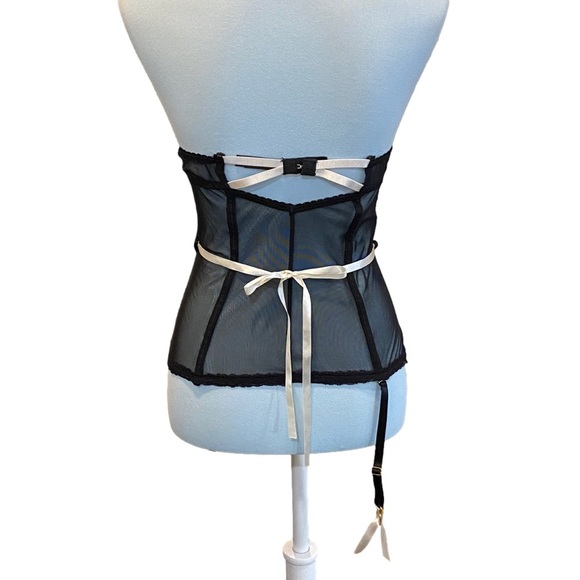 Fuchsia Black Lace Bustier - Size L - Picture 6 of 9